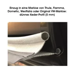 Buszelt-Kederadapter Outwell Befestigung-Adapter-Set Mit Doppelkeder 7-7+5 Mm -Günstiges Camping outwell einzug in eine markise von thule fiamma dometic westfalia oder original vw markise duennes keder profil 5mm 1000 5 20116